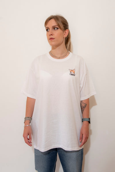 Kawaii cat print T-shirt  Colore Nera "Nyantekoto nyai" 90s anime style + Logo - GIAPPOP 