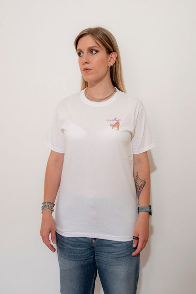 Kawaii cat print T-shirt Colore bianco 90s anime style + Alfabeto  giapponese "Nyantekoto nyai" - GIAPPOP 