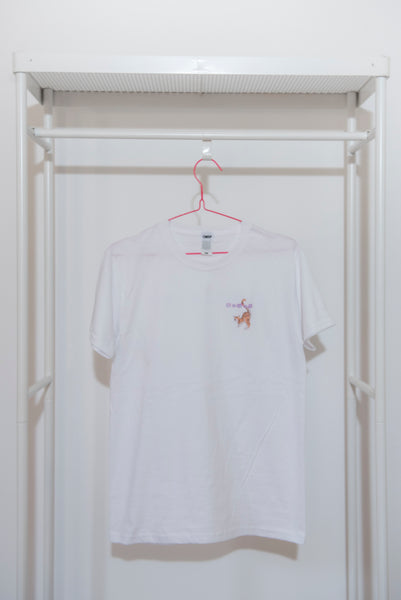 Kawaii cat print T-shirt Colore bianco 90s anime style + Alfabeto  giapponese "Nyantekoto nyai" - GIAPPOP 