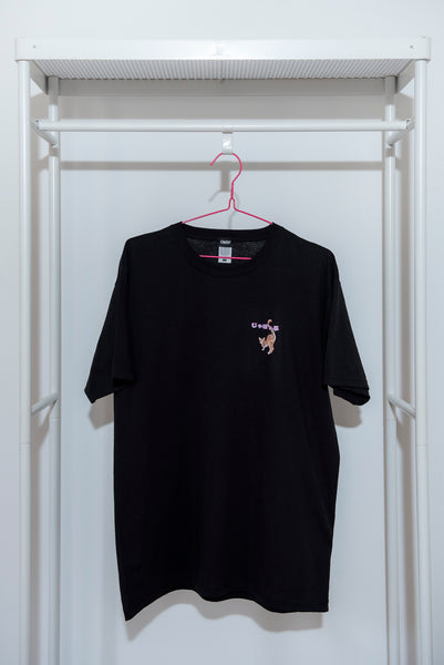 Kawaii cat print T-shirt Colore Nero 90s anime style + Alfabeto  giapponese "Nyantekoto nyai" - GIAPPOP 